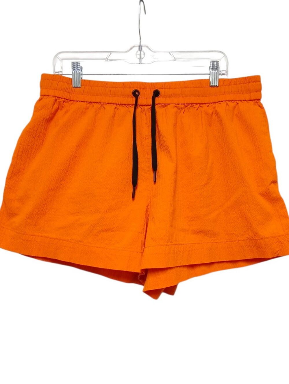 Everlane Seersucker Boxer Shorts Womens XL Bright Orange Pull On Drawstring